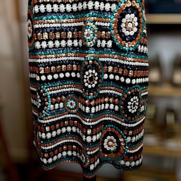 WET SEAL ~ Sequined Stripes and Circles ~ Sleeveless Black Dress ~ Size Small - Picture 6 of 7